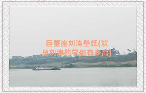巨蟹座刘涛壁纸(演员刘涛的学历有多高)